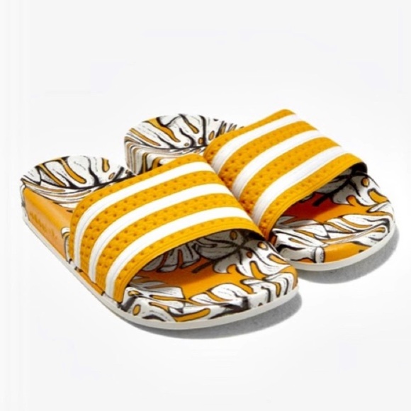 adidas Shoes - Adidas x Farm Adilette leaf tropical slides M8 W10